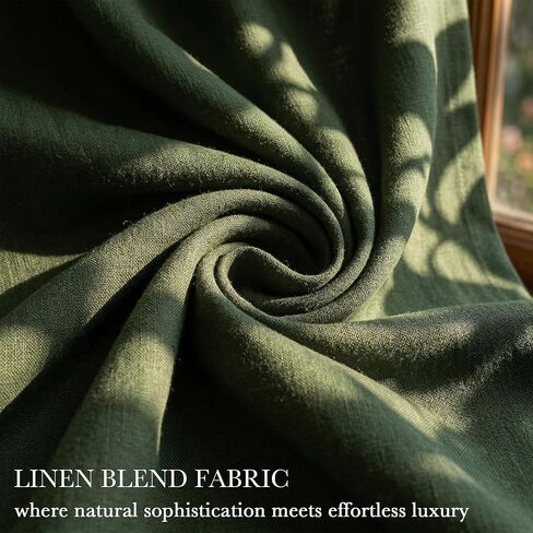 PONY DANCE Pinch Pleated 100% Blackout Curtains 84 Inch Length for Bedroom, Thermal Insulated Double Layer Linen Drapes for Living Room/Nursery/Study, 2 Panels with Hooks, Olive Green, 40″W x 84″L in Saudi Arabia