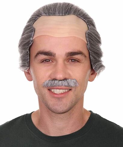 HPO Adult Men's Grey Iconic Italian Mafia Father Wig, Perfect for Halloween, Flame-retardant Synthetic Fiber in Saudi Arabia