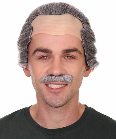 HPO Adult Men's Grey Iconic Italian Mafia Father Wig, Perfect for Halloween, Flame-retardant Synthetic Fiber in Saudi Arabia