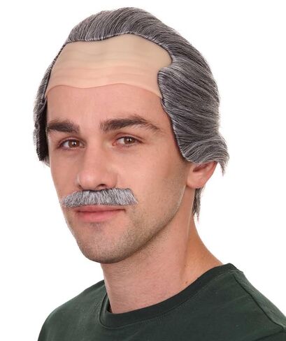 HPO Adult Men's Grey Iconic Italian Mafia Father Wig, Perfect for Halloween, Flame-retardant Synthetic Fiber in Saudi Arabia