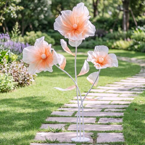 Norme 6 ft Giant Silk Flower for Decoration with Stand Artificial Decor Big Silk Flowers for Wall Backdrop Photo Props Wedding Birthday Party Baby Shower Background Decor(Purple) in Kuwait