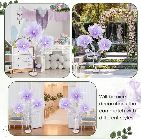 Norme 6 ft Giant Silk Flower for Decoration with Stand Artificial Decor Big Silk Flowers for Wall Backdrop Photo Props Wedding Birthday Party Baby Shower Background Decor(Purple) in Kuwait