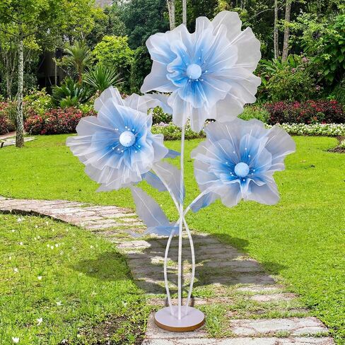 Norme 6 ft Giant Silk Flower for Decoration with Stand Artificial Decor Big Silk Flowers for Wall Backdrop Photo Props Wedding Birthday Party Baby Shower Background Decor(Purple) in Kuwait