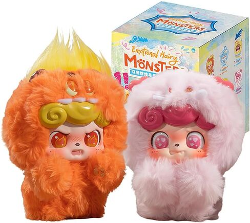 Q.Kid Emotional Hairy Monsters Series Plush Keychain Blind Box 1Pcs (1 of 7 Possible Styles) Cute Collectible Key Ring Birthday Gifts in Saudi Arabia