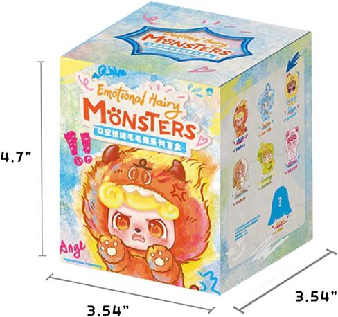 Q.Kid Emotional Hairy Monsters Series Plush Keychain Blind Box 1Pcs (1 of 7 Possible Styles) Cute Collectible Key Ring Birthday Gifts in Saudi Arabia