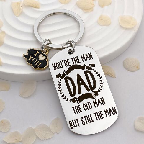 Funny Keychain Birthday Gifts For Dad from Daughter Son Best Dad Ever Gift For Mens Meaningful Father’s Day Keychain Stocking Stuffers Secret Santa Gifts For Father in Saudi Arabia