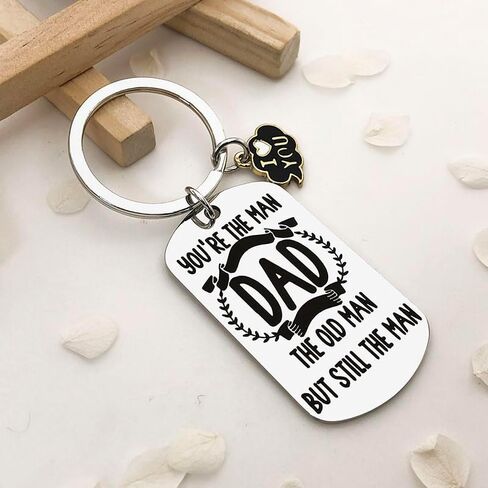 Funny Keychain Birthday Gifts For Dad from Daughter Son Best Dad Ever Gift For Mens Meaningful Father’s Day Keychain Stocking Stuffers Secret Santa Gifts For Father in Saudi Arabia