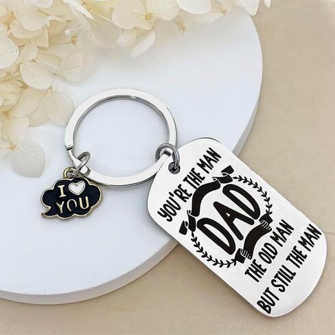 Funny Keychain Birthday Gifts For Dad from Daughter Son Best Dad Ever Gift For Mens Meaningful Father’s Day Keychain Stocking Stuffers Secret Santa Gifts For Father in Saudi Arabia