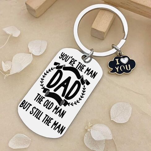Funny Keychain Birthday Gifts For Dad from Daughter Son Best Dad Ever Gift For Mens Meaningful Father’s Day Keychain Stocking Stuffers Secret Santa Gifts For Father in Saudi Arabia