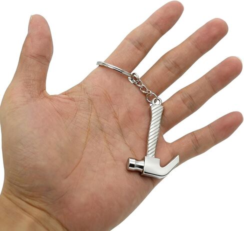 Hammer Keychain Bag Charms Metal Cute Tool Claw Hammer Car Key Chain Ring Pendant for Handbag Purse Men Boys in Saudi Arabia