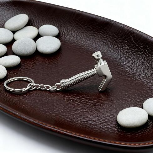 Hammer Keychain Bag Charms Metal Cute Tool Claw Hammer Car Key Chain Ring Pendant for Handbag Purse Men Boys in Saudi Arabia