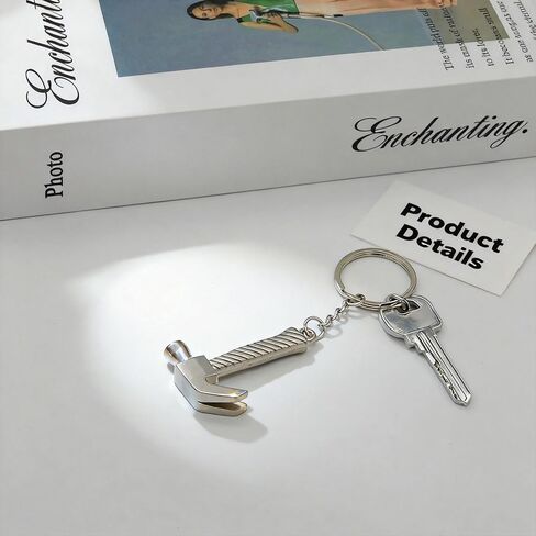 Hammer Keychain Bag Charms Metal Cute Tool Claw Hammer Car Key Chain Ring Pendant for Handbag Purse Men Boys in Saudi Arabia