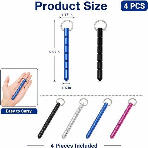 4PCS Metal Keychain Accessory Set, Portable Keychain Tool with Metal Key Ring, Lightweight Everyday Carry Keychain for Keys, Bags and Daily Accessories, 4 Colors in Saudi Arabia