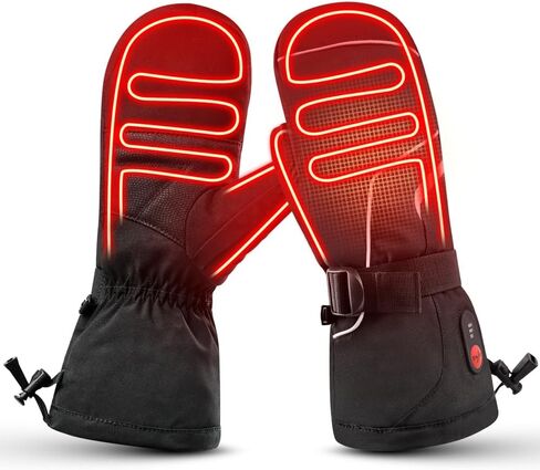 Heated Ski Mittens for Men & Women, Rechargeable Waterproof Winter Snow Mittens with Adjustable Heat for Skiing and Snowboarding(XX-Samll) in Saudi Arabia