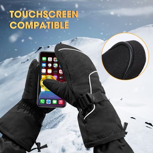 Heated Ski Mittens for Men & Women, Rechargeable Waterproof Winter Snow Mittens with Adjustable Heat for Skiing and Snowboarding(XX-Samll) in Saudi Arabia