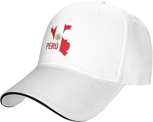 Peruvian Pride Map of Peru Hat Adult Unisex Adjustable Baseball Cap Trucker Sun Visor Outdoor Sports Cap for Men Women in Kuwait