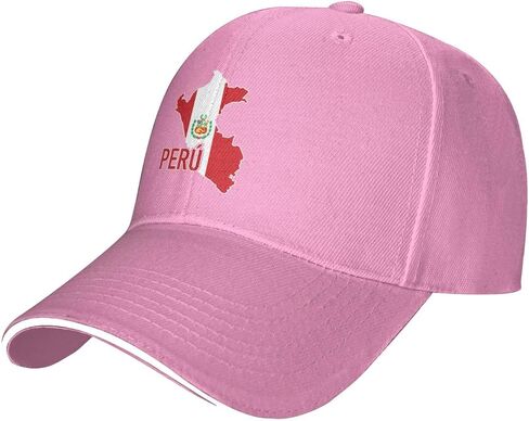 Peruvian Pride Map of Peru Hat Adult Unisex Adjustable Baseball Cap Trucker Sun Visor Outdoor Sports Cap for Men Women in Kuwait