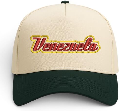 Trendy Apparel Shop Venezuela Embroidered 5 Panel Two Tone Vintage Ball Cap in Saudi Arabia