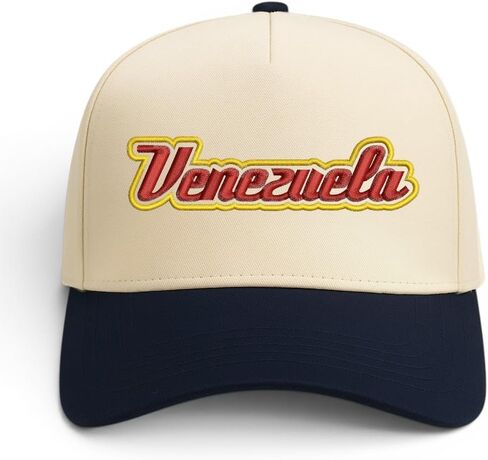 Trendy Apparel Shop Venezuela Embroidered 5 Panel Two Tone Vintage Ball Cap in Kuwait