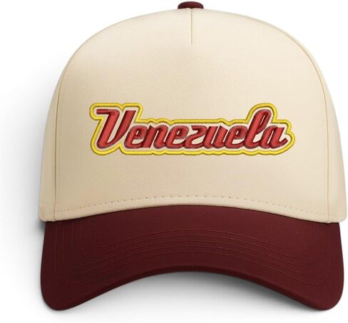 Trendy Apparel Shop Venezuela Embroidered 5 Panel Two Tone Vintage Ball Cap in Kuwait