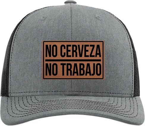 No Cerveza No Trabajo Hat - Funny Hats for Men Adult Humor - Richardson 112 Trucker Hat - Coworker, Boss Birthday Gifts for Men - Gym Hats for Guys - Mens Snapback - Fathers, Christmas Day Gifts in Saudi Arabia