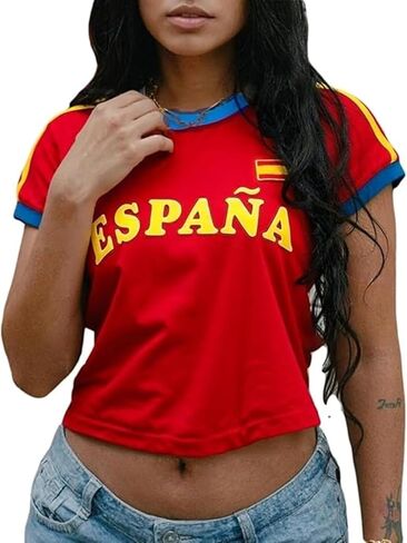 VCM Soccer Cup 2026 Shirt Women USA Soccer Jersey Game Day T-Shirt Y2K Baby Tee Graphic Tees Slim Fit Vintage Top in Saudi Arabia