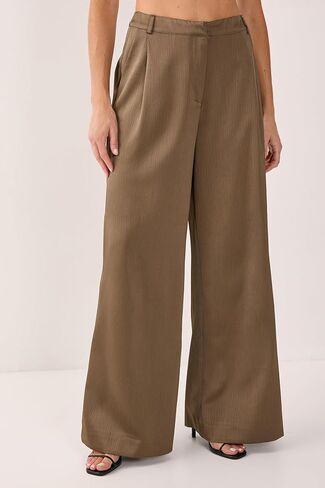 Nasty Gal Women's Satin Pleated Tailored Pants in Saudi Arabia