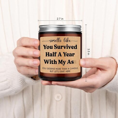 GSPY Scented Candle, 6 Month Anniversary Candle Gifts for Boyfriend, Girlfriend - Six, 6 Months Anniversary Wedding Gifts for Him, Her - Funny Half Year, Dating Anniv. Ideas for Husband, Wife, Couple in Kuwait