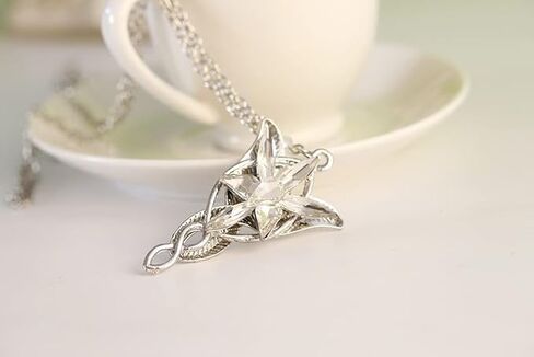 Valman Arwen Evenstar Necklace Lord of The Ring Hobbit Pendant Necklace with Cubic Zirconia,Elvish Jewelry for Women in Kuwait
