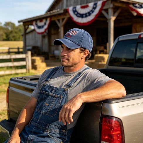 Utaly Washed-Cotton-USA-Flag Baseball-Cap Adjustable One Size Dad-Tracker-Hat in Saudi Arabia