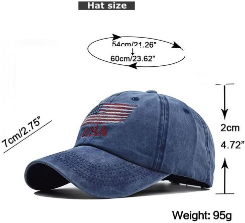 Utaly Washed-Cotton-USA-Flag Baseball-Cap Adjustable One Size Dad-Tracker-Hat in Saudi Arabia