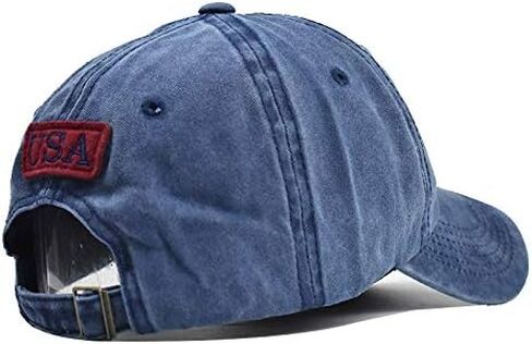 Utaly Washed-Cotton-USA-Flag Baseball-Cap Adjustable One Size Dad-Tracker-Hat in Saudi Arabia