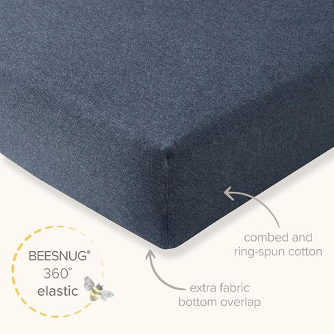Burt's Bees Baby Essential Organic Cotton Fitted Crib Sheet, Breathable for Boy Girl Standard Crib & Toddler Mattresses in Kuwait