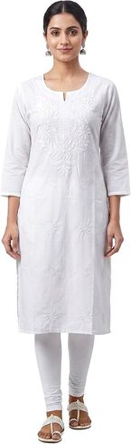 تونيك كورتي نسائي من القطن الخالص من ladyline، كورتا مطرزة من Chikankari in Kuwait