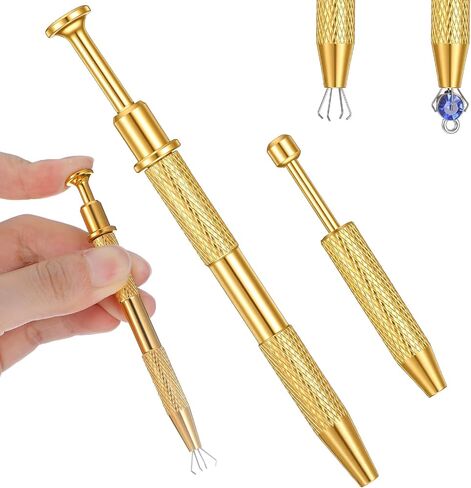 2-Piece Piercing Ball Grabber Set, Gold Stainless Steel Anti-Slip Ball Grabber Piercing, Ergonomic 4-Claw Taper Grabbers For Ear Nose Lip Septum Belly Piercings in Saudi Arabia