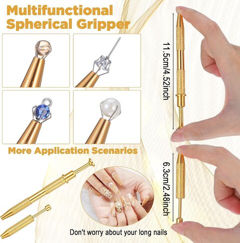 2-Piece Piercing Ball Grabber Set, Gold Stainless Steel Anti-Slip Ball Grabber Piercing, Ergonomic 4-Claw Taper Grabbers For Ear Nose Lip Septum Belly Piercings in Saudi Arabia