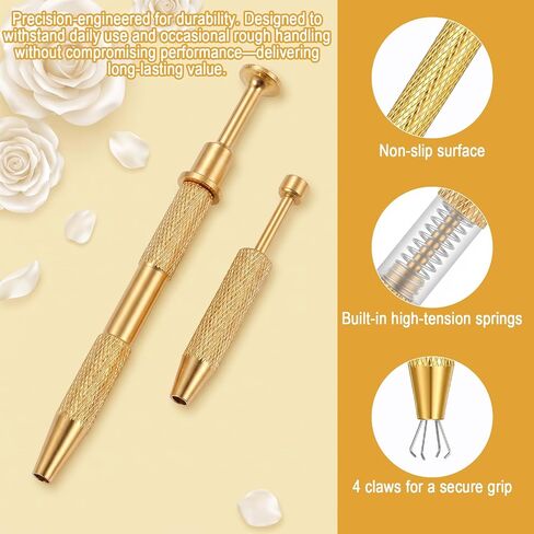 2-Piece Piercing Ball Grabber Set, Gold Stainless Steel Anti-Slip Ball Grabber Piercing, Ergonomic 4-Claw Taper Grabbers For Ear Nose Lip Septum Belly Piercings in Saudi Arabia