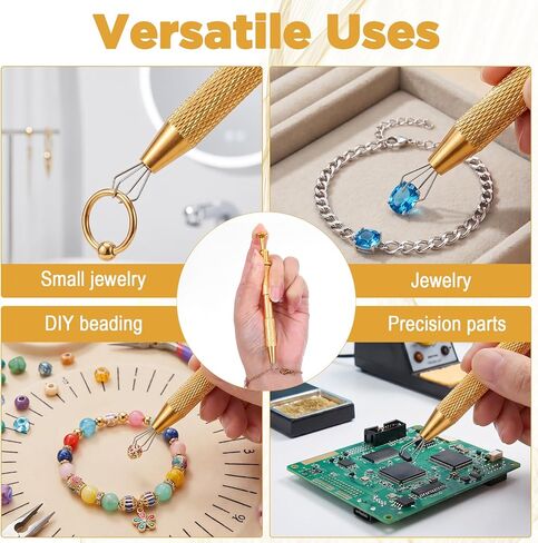2-Piece Piercing Ball Grabber Set, Gold Stainless Steel Anti-Slip Ball Grabber Piercing, Ergonomic 4-Claw Taper Grabbers For Ear Nose Lip Septum Belly Piercings in Saudi Arabia