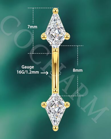 مجوهرات ثقب الرخ البسيطة من COCHARM، حلقات الحاجب 16 جرام، أقراط الفص الحلزوني العمودي من الفولاذ المقاوم للصدأ 6/8 مم in Kuwait