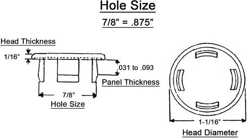 (4 Pack) Nickel Plated Metal/Steel Hole Plugs Sizes from 1/8" to 2" (7/8") in Saudi Arabia