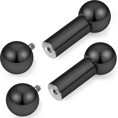 16G-00G Tongue Rings Nipple Piercings Internally Threaded Straight Barbell 316L Surgical Steel Body Piercing Jewelry for Women Men Black silver 12mm 14mm 16mm 19mm Bars Length in Saudi Arabia