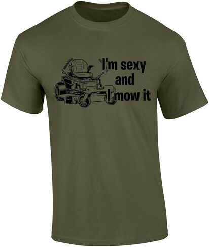 Trenz Shirt Company I'm Sexy and I Mow It Graphic Mens T-Shirt - Zero Turn Lawn Mower Design in Saudi Arabia