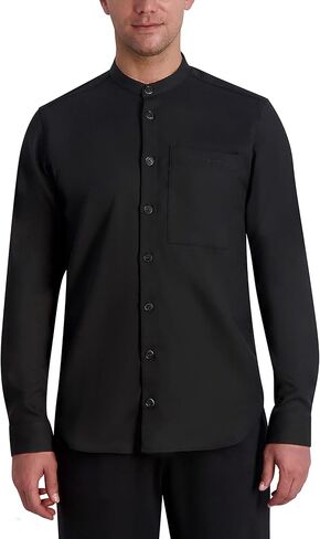 Karl Lagerfeld Men's Mandarin Collar Long Sleeve Lt Weight Shirt in Kuwait