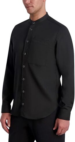 Karl Lagerfeld Men's Mandarin Collar Long Sleeve Lt Weight Shirt in Kuwait