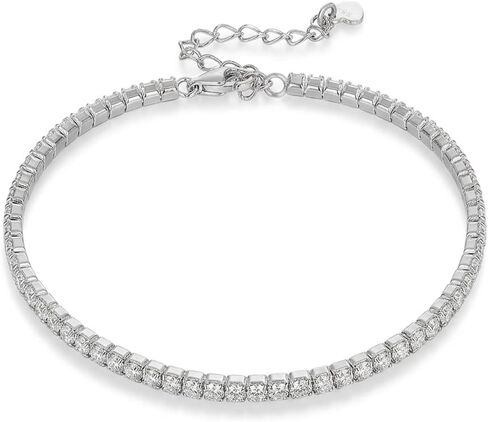 1.5mm/2mm Moissanite Tennis Bracelet D Color VVS1 Round Brilliant Cut Lab Diamond, s925 Sterling Silver Dainty Moissanite Bracelets for Women in Saudi Arabia
