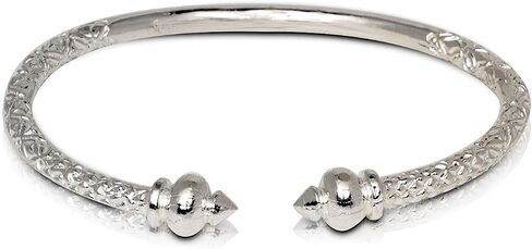 Solid .925 Sterling Silver Round Bulb Bangle (Made in USA) in Saudi Arabia