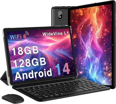 جهاز لوحي ، 10.1 بوصة أقراص ، Android 14 Tablet مع ذاكرة وصول عشوائي 18 جيجابايت+128 جيجا بايت ROM/ 1TB توسيع ، Octa-Core 1.8 جيجا هرتز ، بطارية 6000 مللي أمبير في الساعة ، واي فاي ، واي فاي 6 ، BT5.0 ، Widevine L1 HD IPS Tableta PC GOLD GOLD ROSE in Kuwait