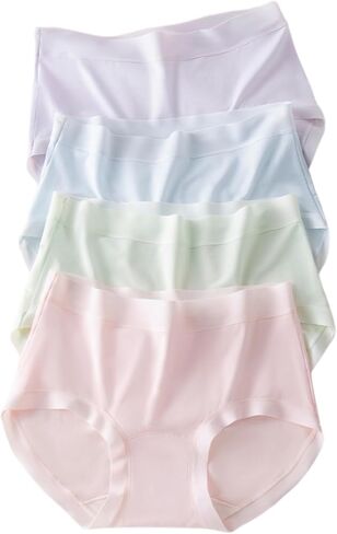 Womens Modal Cotton Seamless Panties 4 Pack Girls Extended Crotch No Show Yoga Workout Breathable Stretchy Underwear in Saudi Arabia