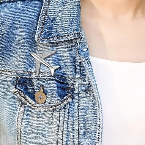 2PCS Airplane Pin,Crystal Rhinestone Airplane Enamel Lapel Pin,Plane Tie Pins Sweater Scarves Hat Coat Suit Accessories Aviator Lover Jewelry Gift in Saudi Arabia