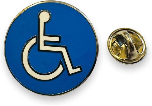 Blue Enamel Lapel Pin with White Letters - Symbol of Disability Awareness in Saudi Arabia